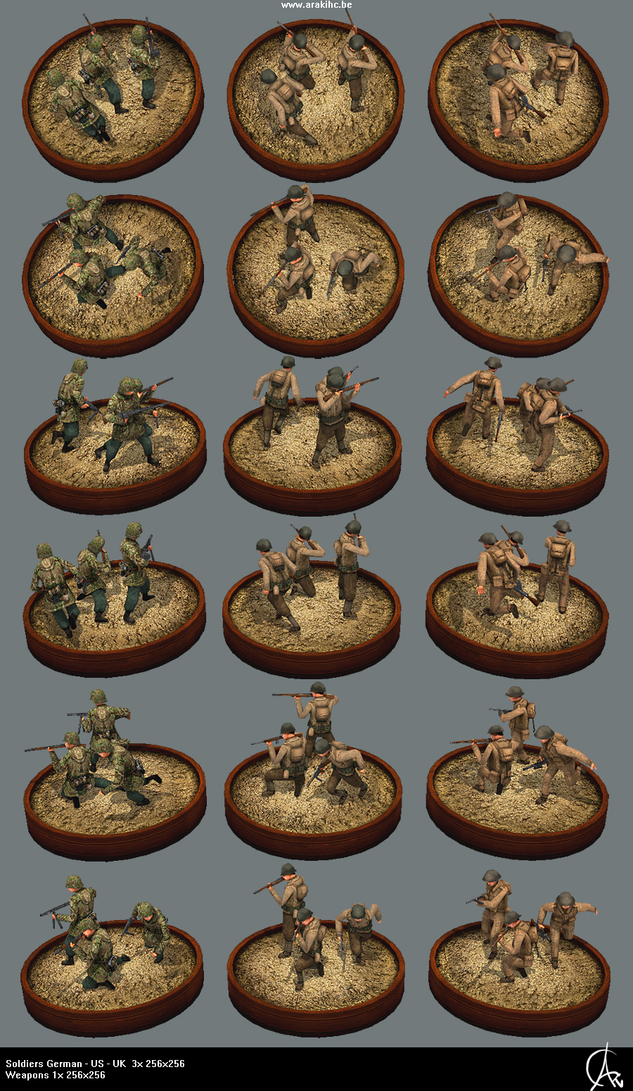 Soldiers german, us and uk